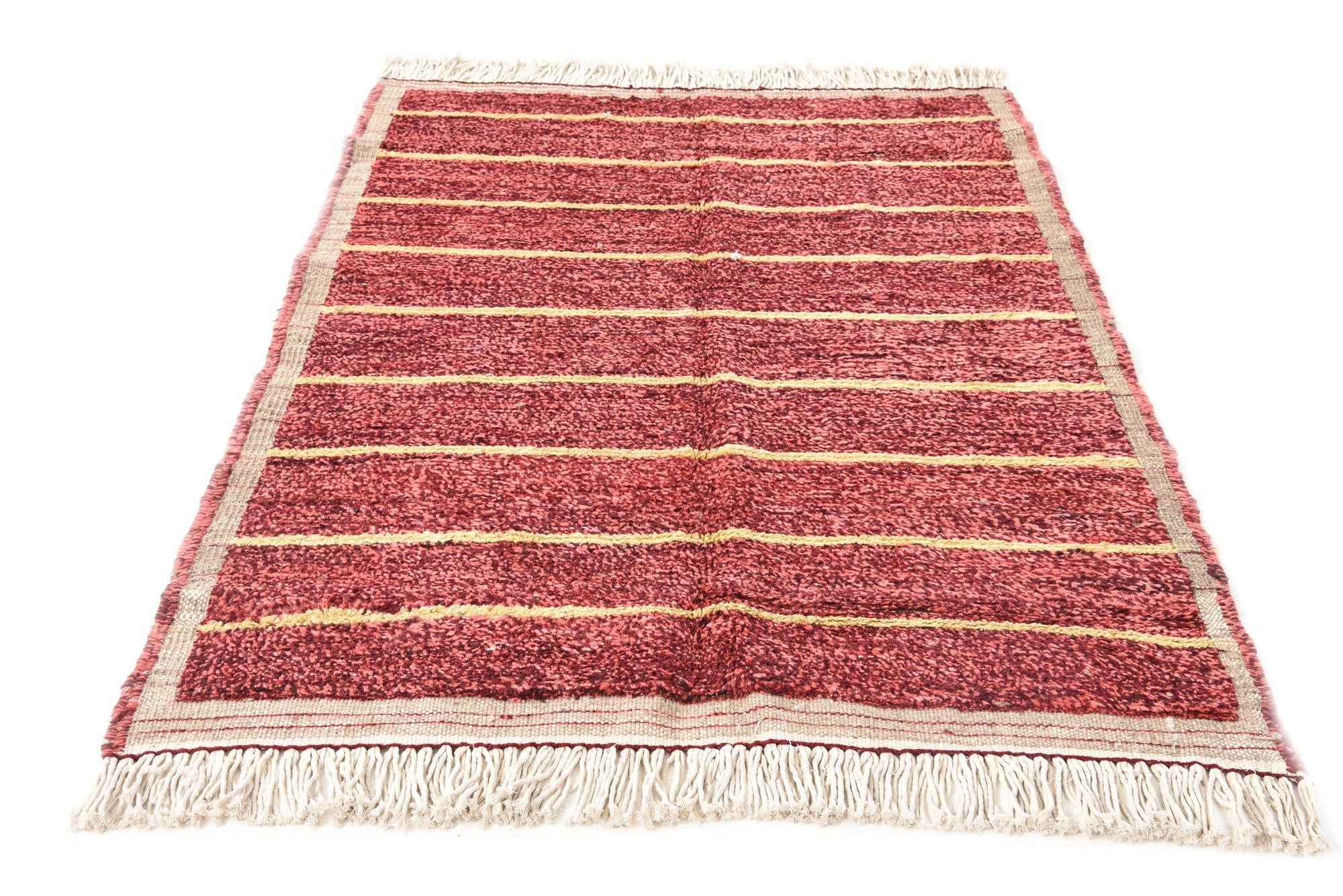 4' 2 x 6' 3 Hand Knotted Moroccan Wool Rug