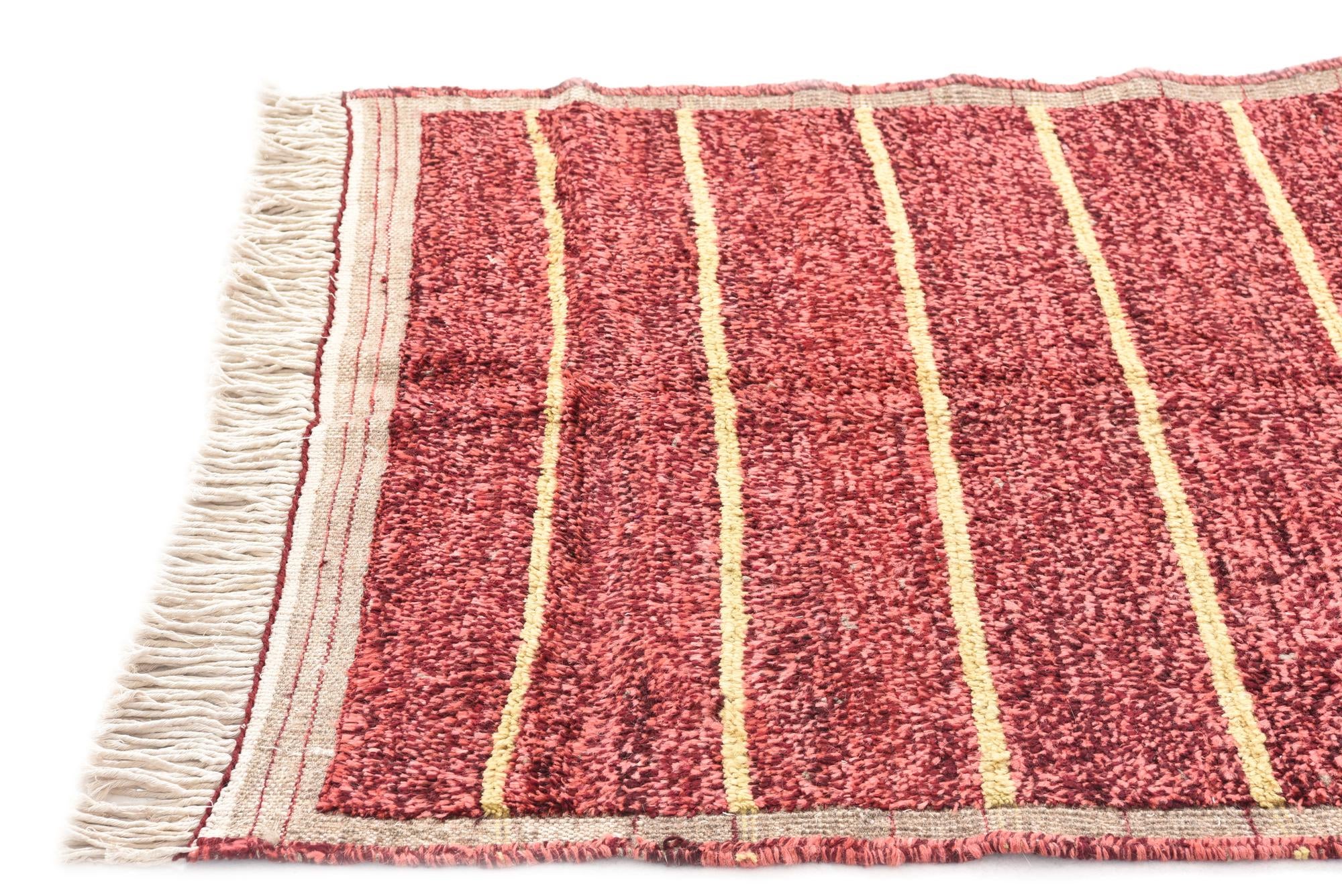 4' 2 x 6' 3 Hand Knotted Moroccan Wool Rug