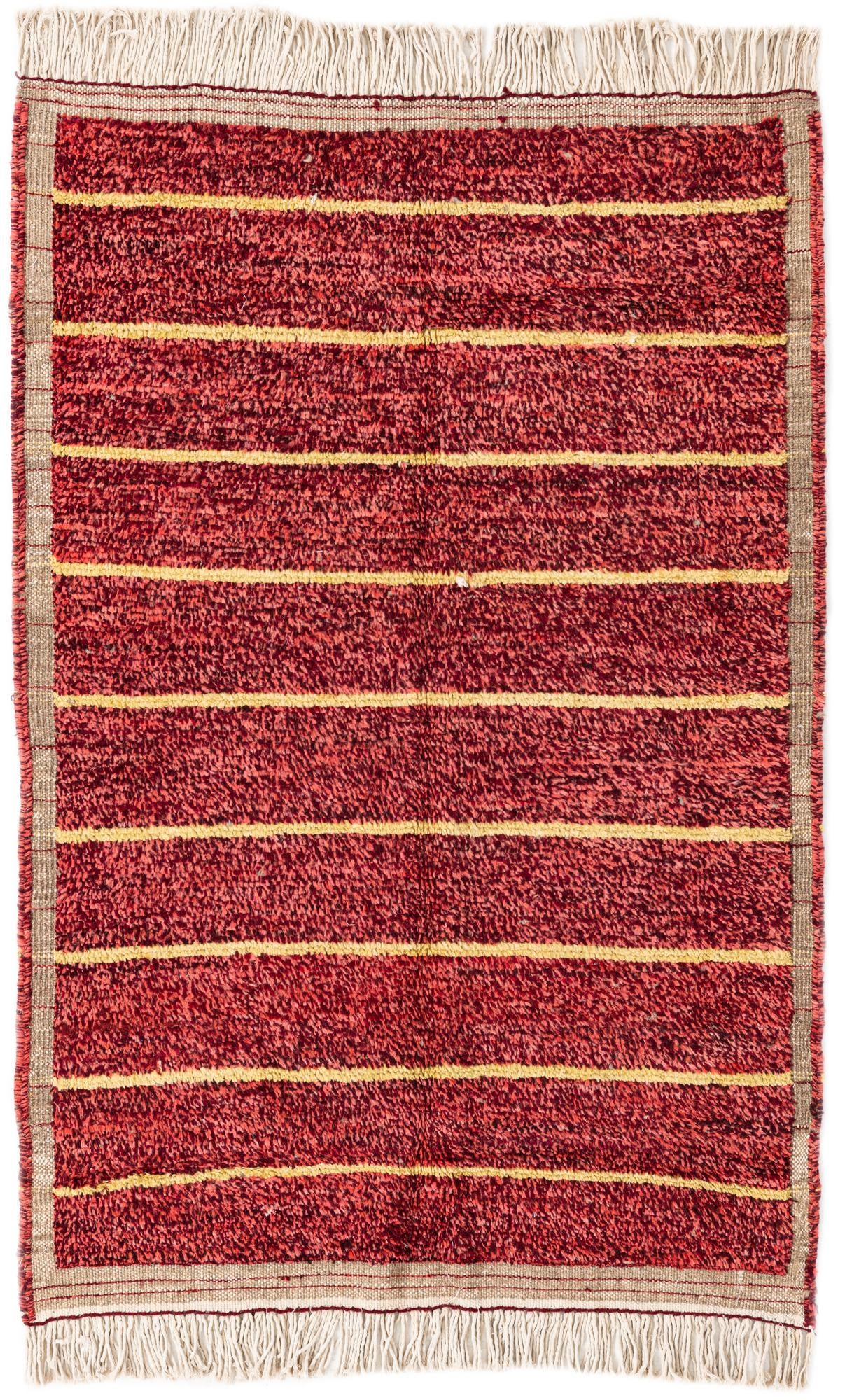 4' 2 x 6' 3 Hand Knotted Moroccan Wool Rug