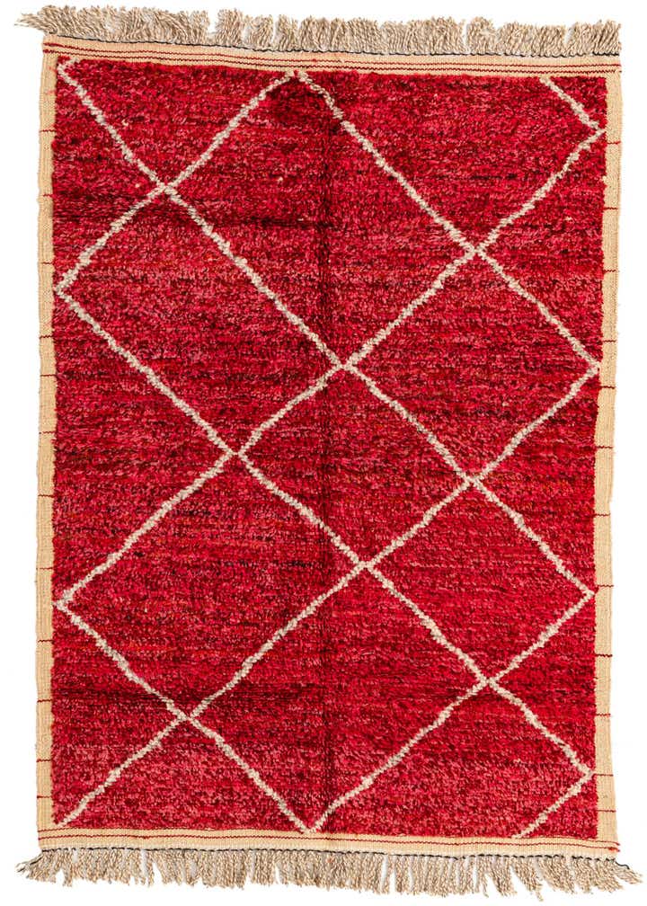 4' 1 x 6' 7 Hand Knotted Moroccan Wool Rug