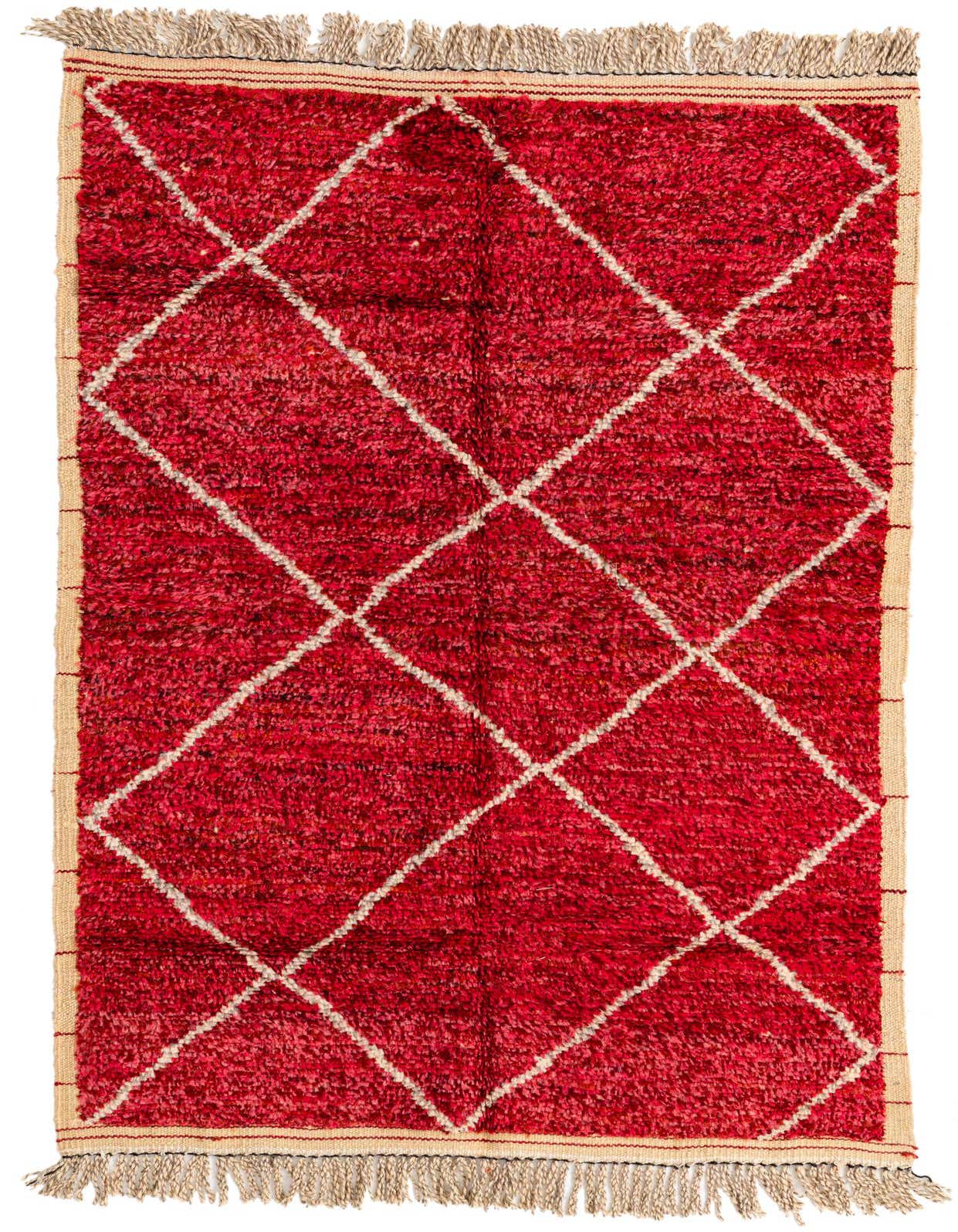 4' 1 x 6' 7 Hand Knotted Moroccan Wool Rug