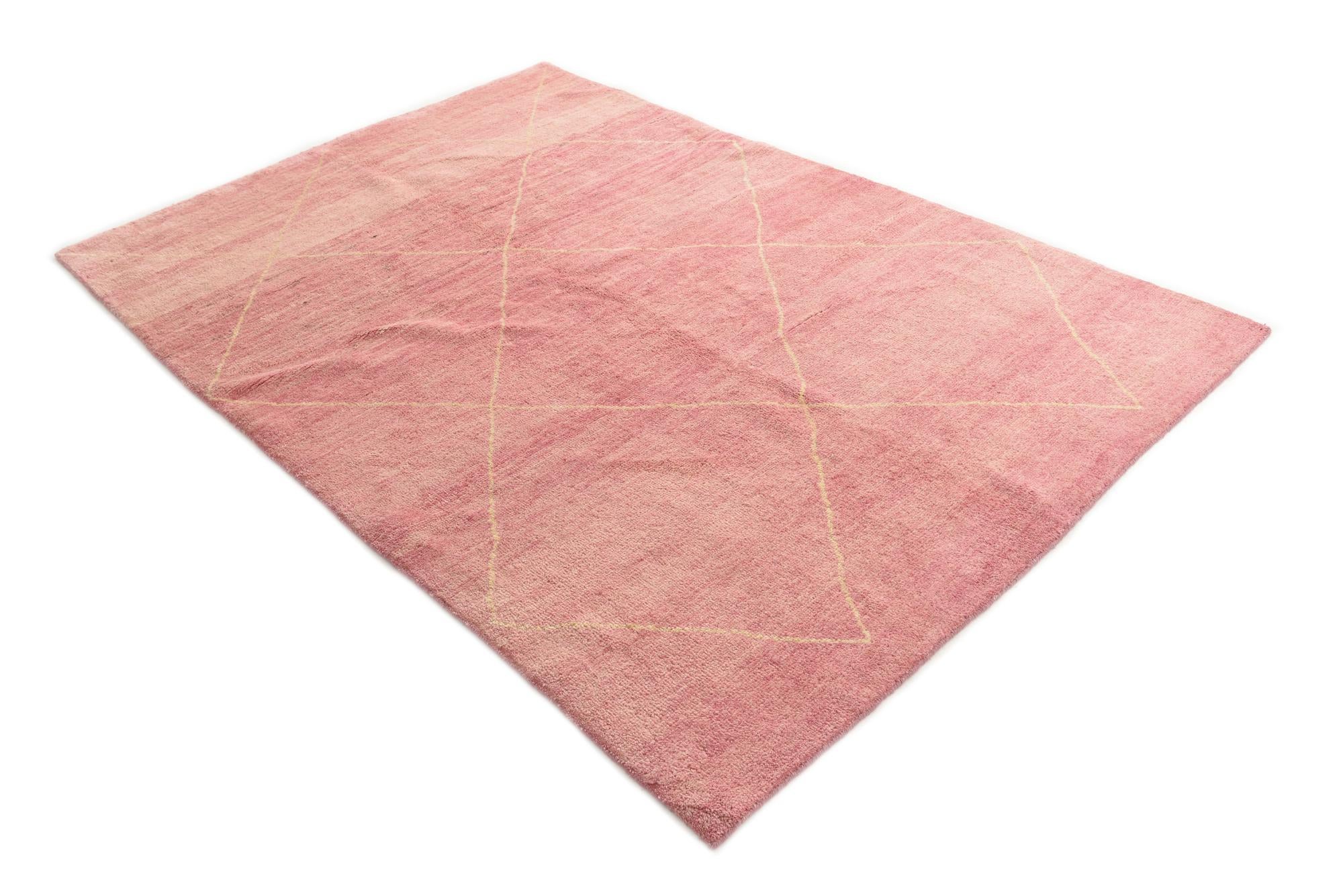 5' 7 x 8' 3 Hand Knotted Moroccan Wool Rug