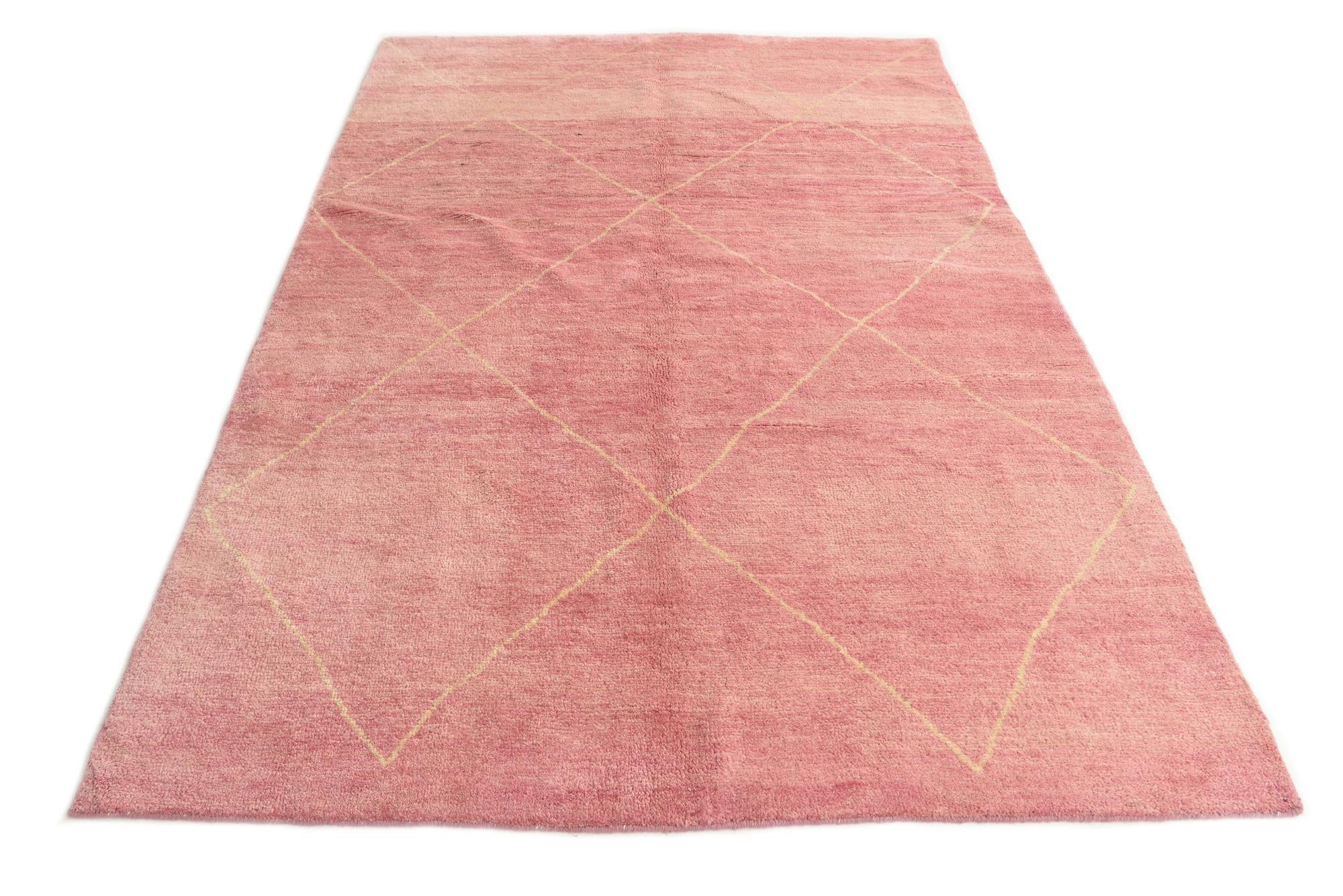 5' 7 x 8' 3 Hand Knotted Moroccan Wool Rug