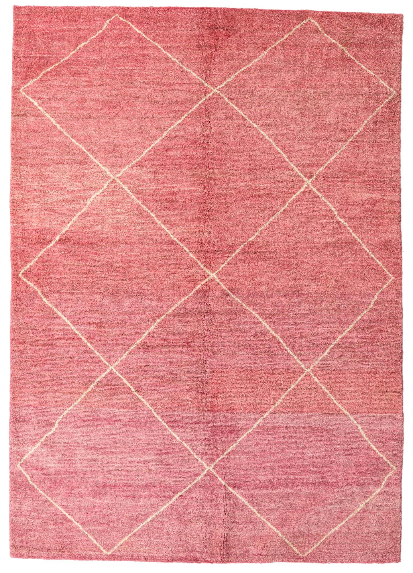 5' 8 x 8' Hand Knotted Moroccan Wool Rug