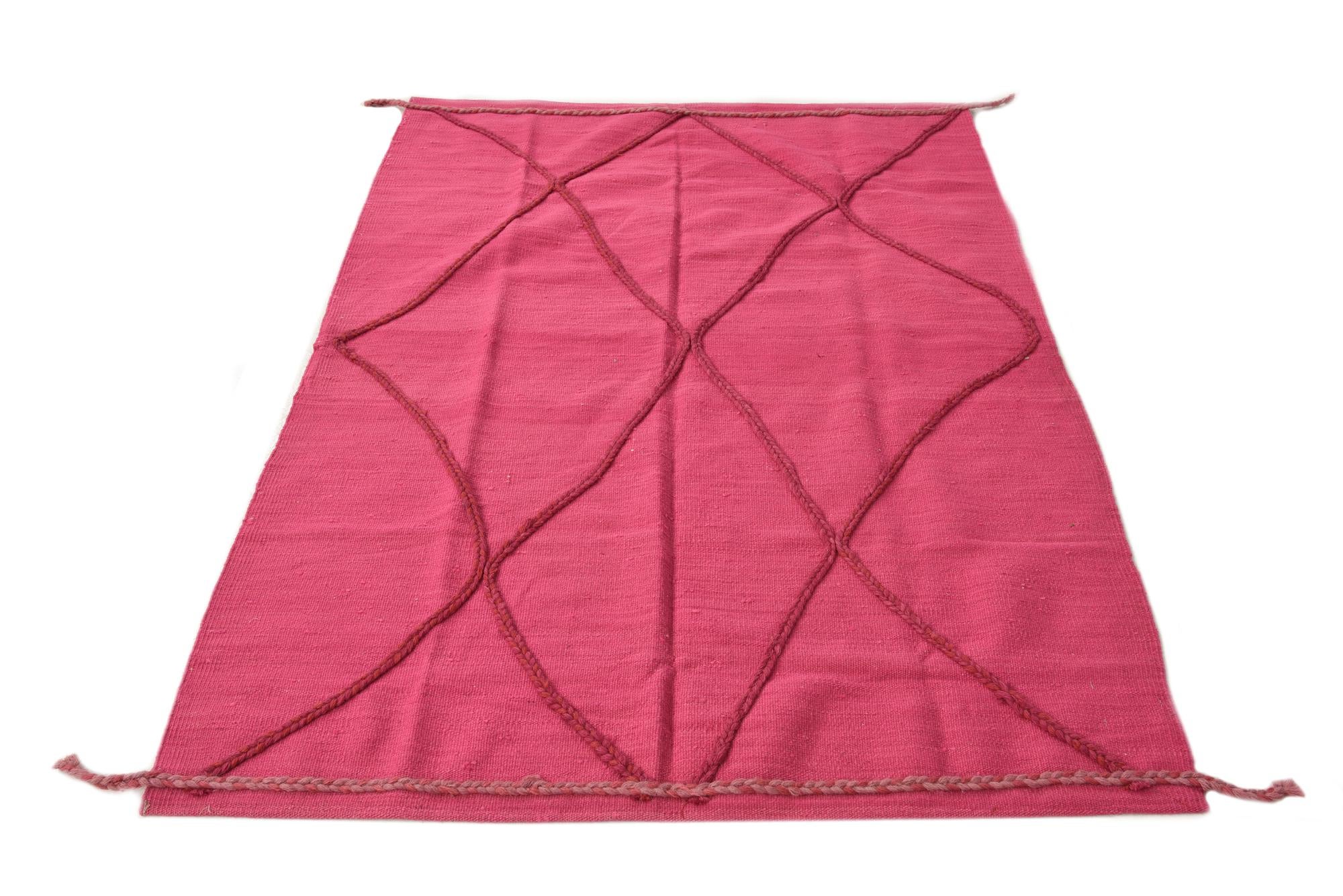 4' 1 x 6' Hand Knotted Moroccan Wool Rug