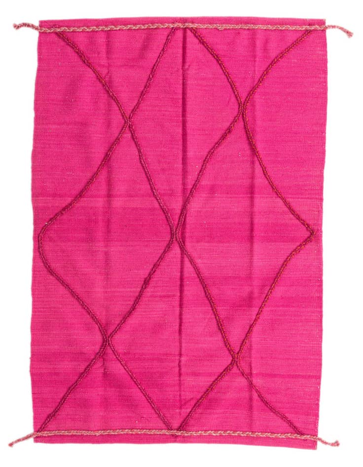 Detail image of 4' 1 x 6' Hand Knotted Moroccan Wool Rug