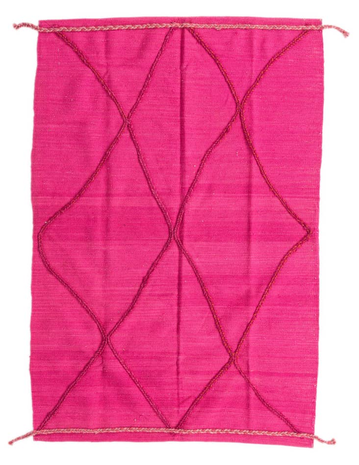 Detail image of 4' 1 x 6' Hand Knotted Moroccan Wool Rug