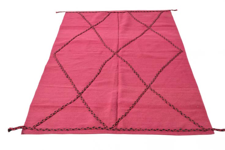 Detail image of 4' 6 x 6' 6 Hand Knotted Moroccan Wool Rug