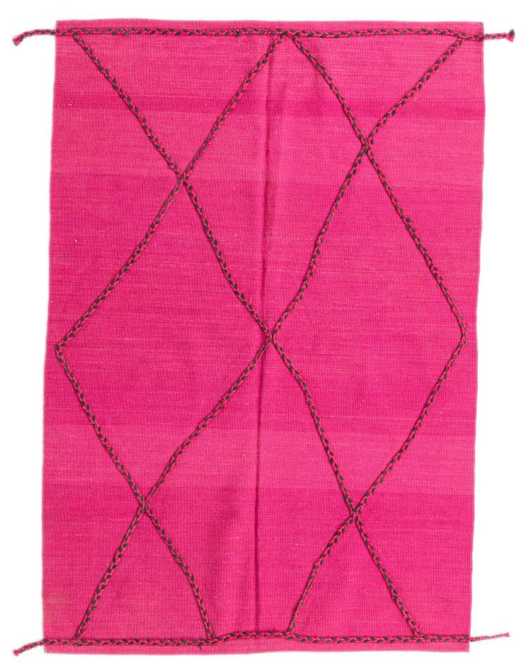 Detail image of 4' 6 x 6' 6 Hand Knotted Moroccan Wool Rug