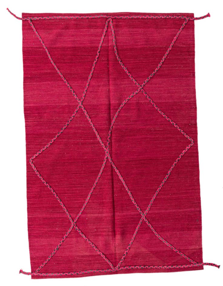 Detail image of 4' 7 x 6' 5 Hand Knotted Moroccan Wool Rug