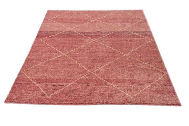 4' 6 x 6' 6 Hand Knotted Moroccan Wool Rug