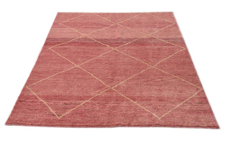 Detail image of 4' 6 x 6' 6 Hand Knotted Moroccan Wool Rug