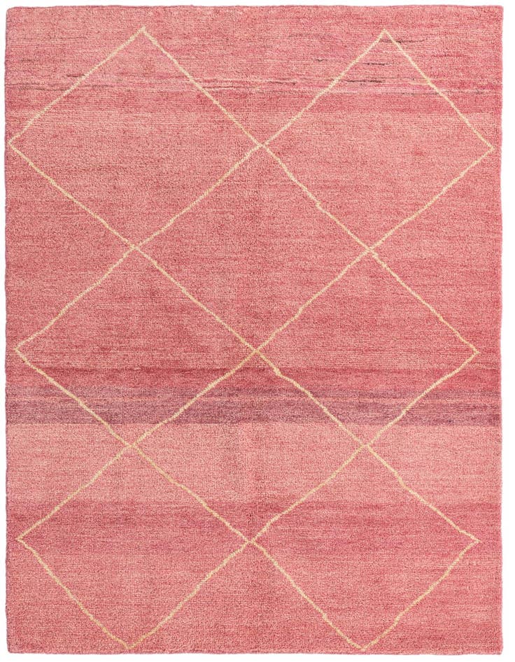 Detail image of 4' 6 x 6' 6 Hand Knotted Moroccan Wool Rug