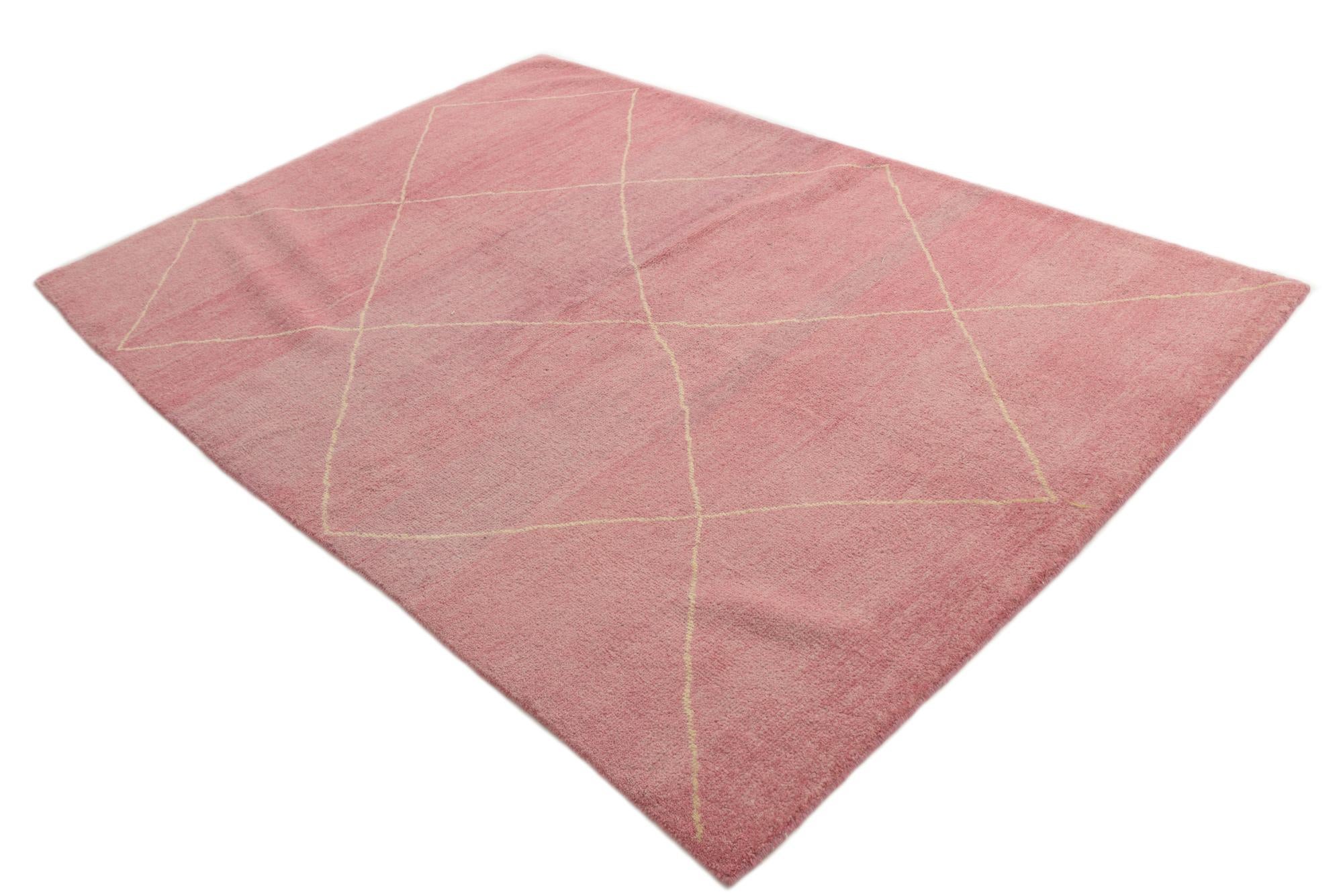5' 9 x 8' 2 Hand Knotted Moroccan Wool Rug