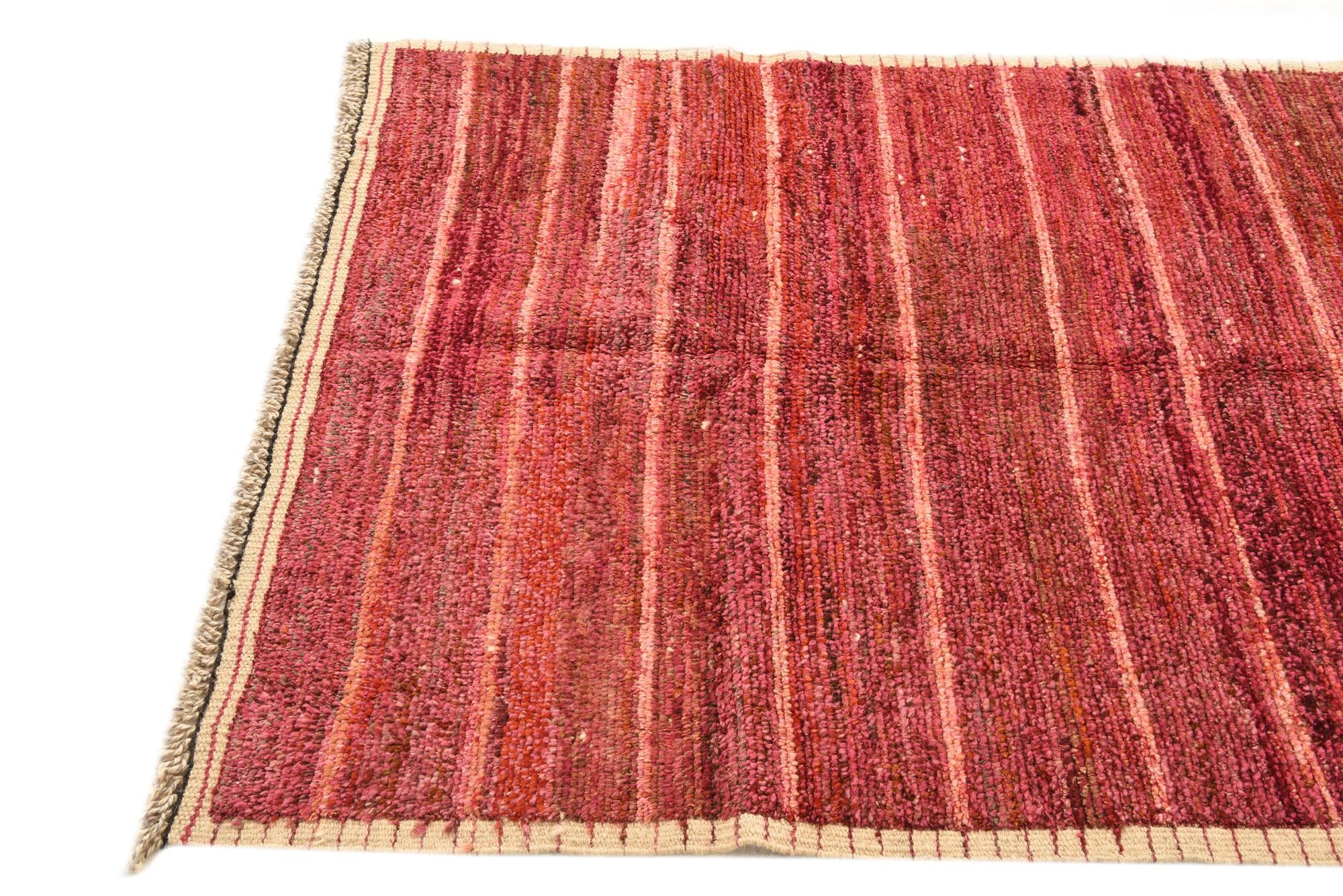 4' 1 x 6' 5 Hand Knotted Moroccan Wool Rug