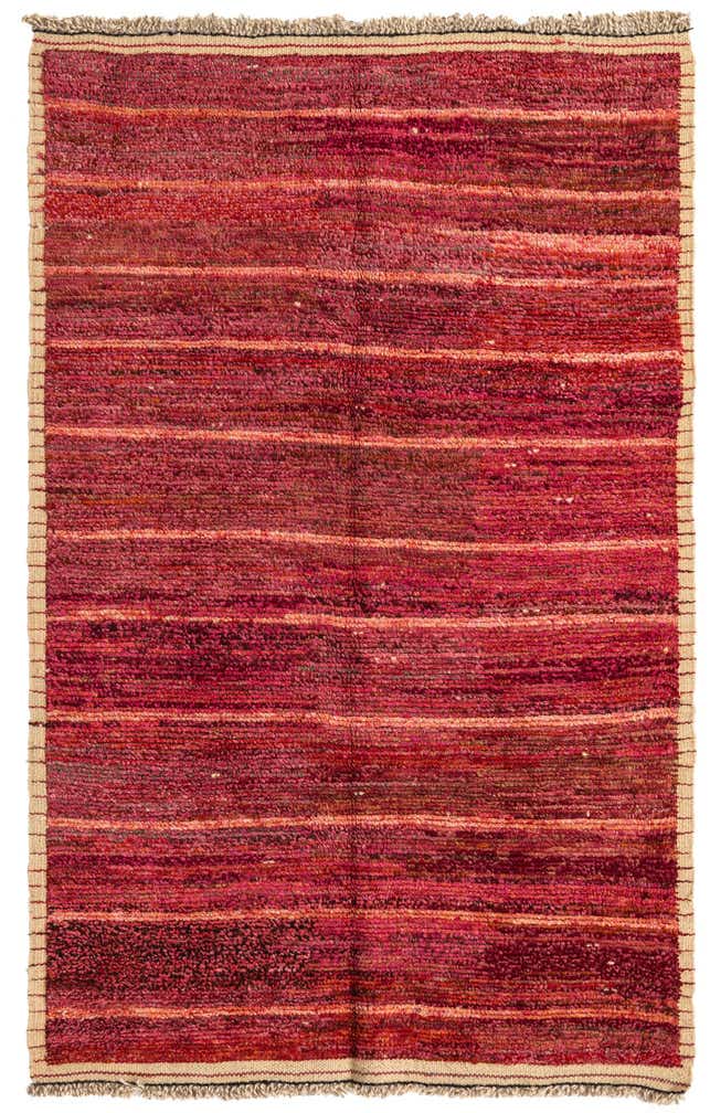 4' 1 x 6' 5 Hand Knotted Moroccan Wool Rug
