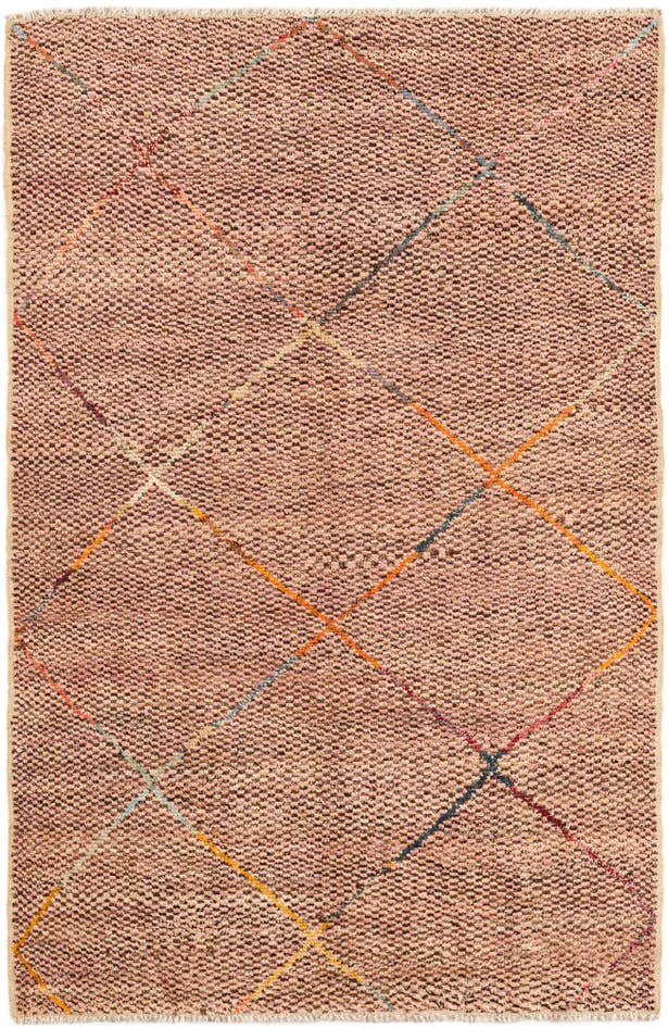 Detail image of 5' 1 x 8' 1 Hand Knotted Moroccan Wool Rug