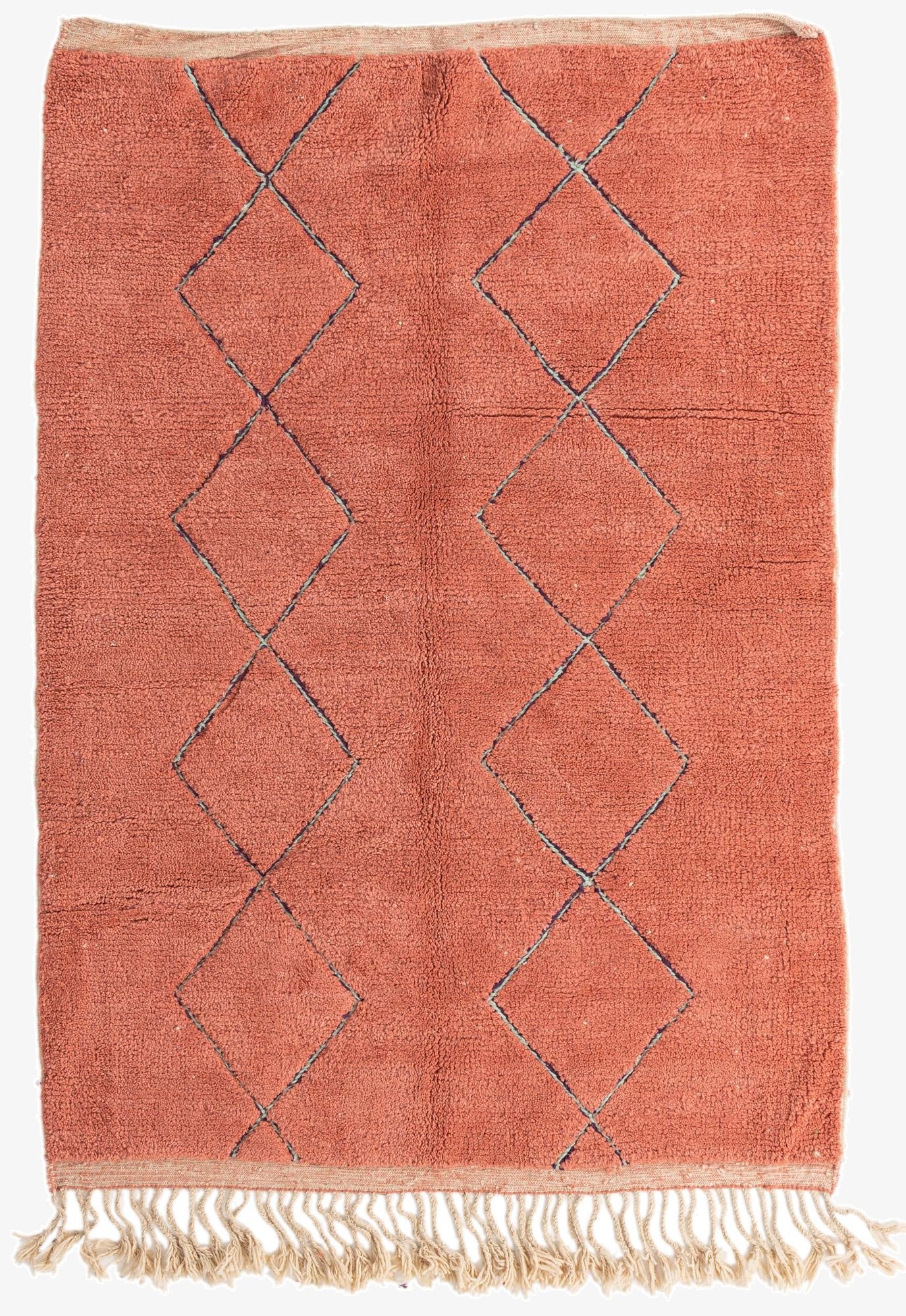 5' 9 x 8' 5  Hand Knotted Moroccan Wool Rug