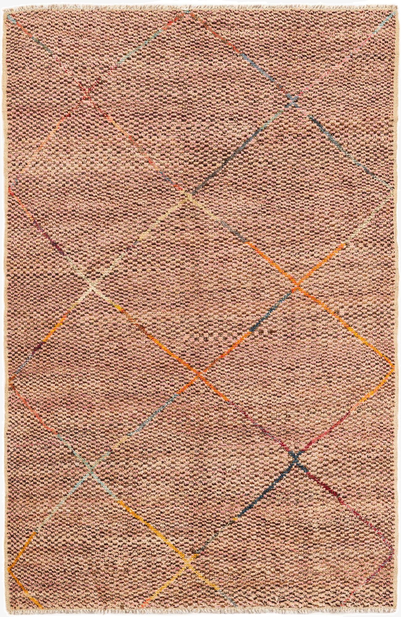 5' 1 x 8' 1  Hand Knotted Moroccan Wool Rug