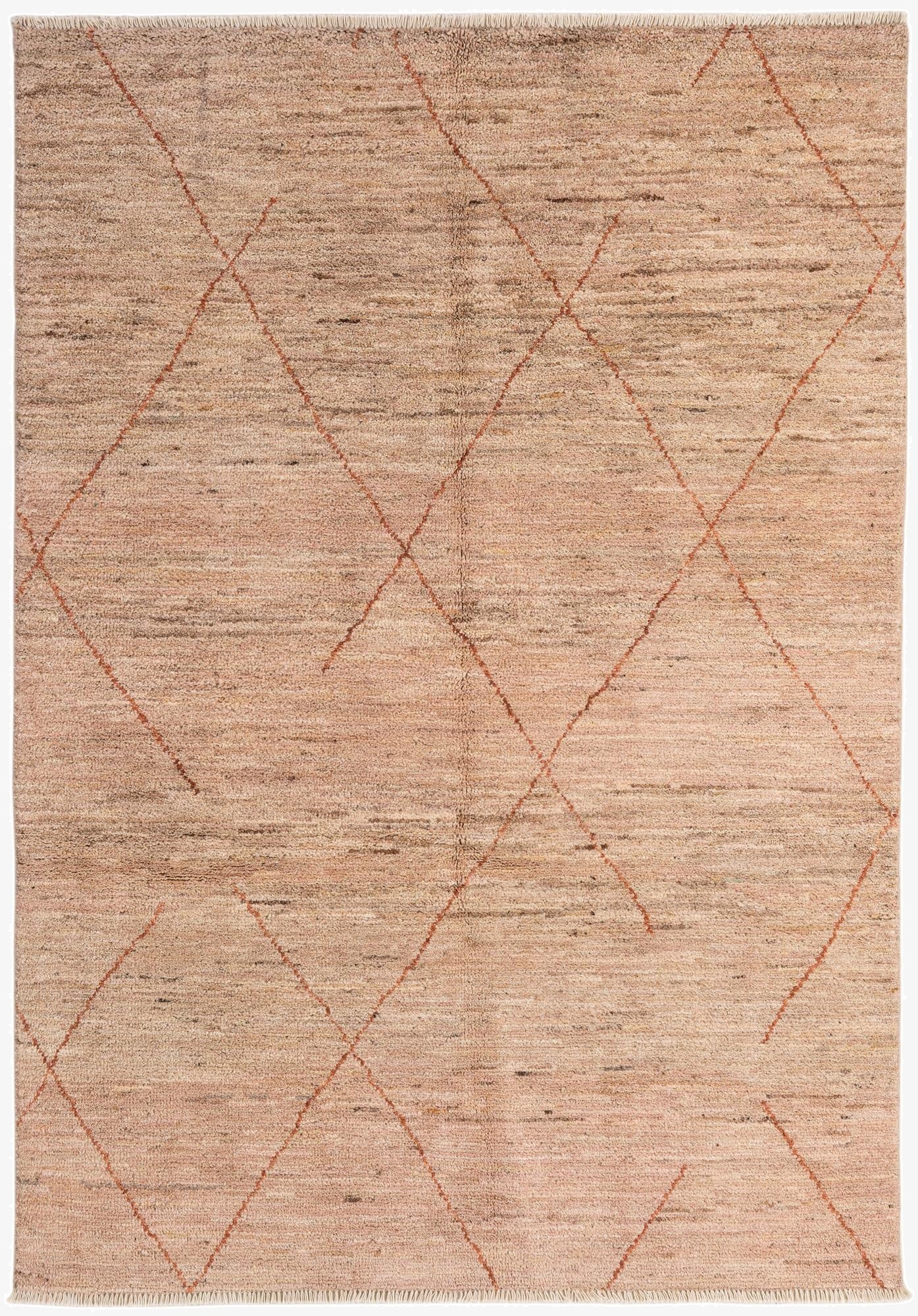 4' 7 x 6' 7  Hand Knotted Moroccan Wool Rug