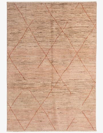 4' 7 x 6' 7 Hand Knotted Moroccan Wool Rug