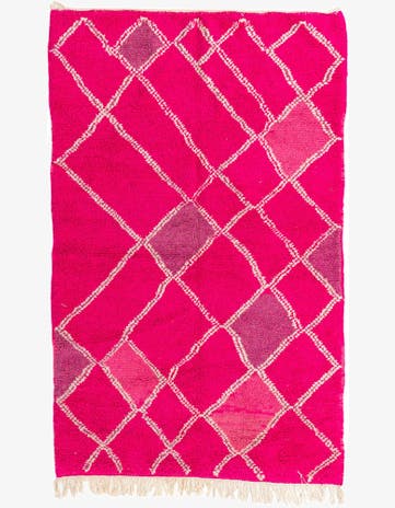 5' x 8' 2 Hand Knotted Moroccan Wool Rug