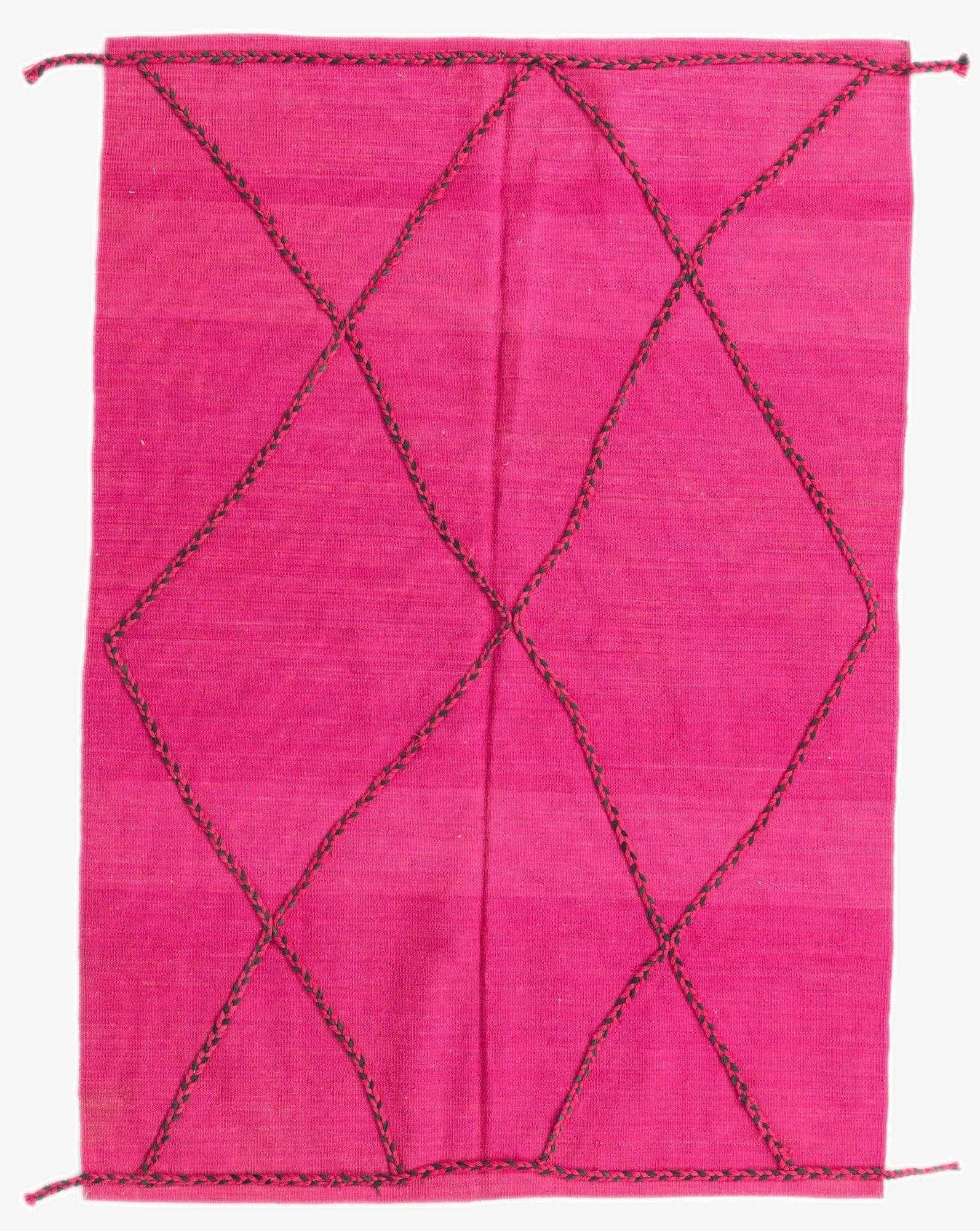 4' 6 x 6' 6  Hand Knotted Moroccan Wool Rug