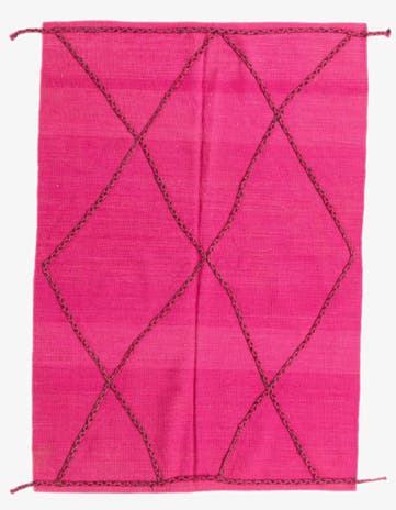 4' 6 x 6' 6 Hand Knotted Moroccan Wool Rug