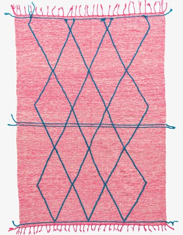 6' 9 x 9' 5 Hand Knotted Moroccan Wool Rug