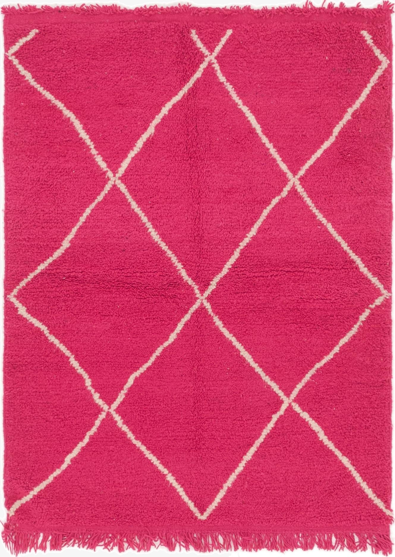 4' x 5' 2  Hand Knotted Moroccan Wool Rug