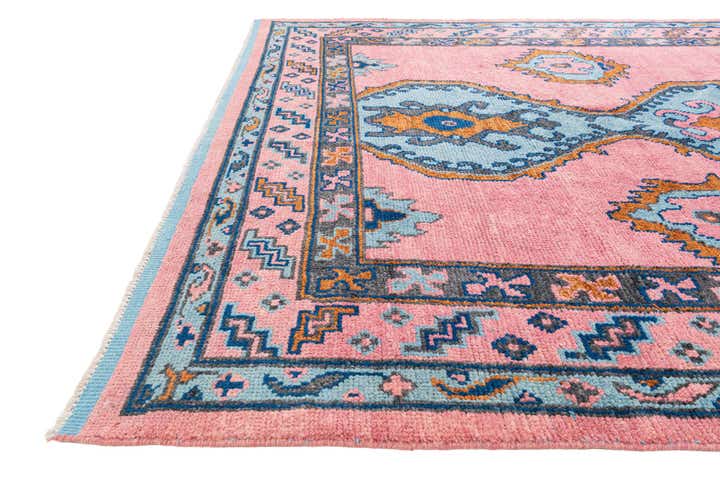 8' 8 x 12' 5 Hand Knotted Oushak Wool Rug