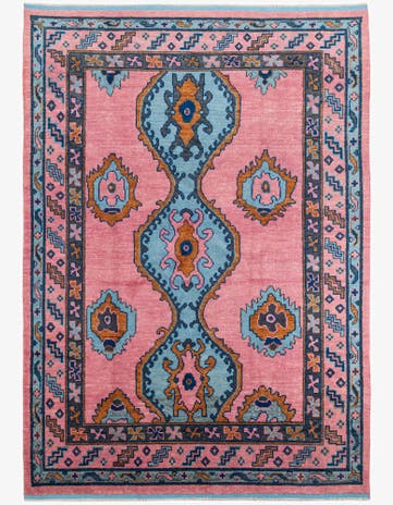 8' 8 x 12' 5 Hand Knotted Oushak Wool Rug