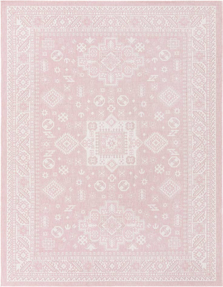 Detail image of 7' 10 x 11' Easy-Clean Aztec Indoor / Outdoor Rug