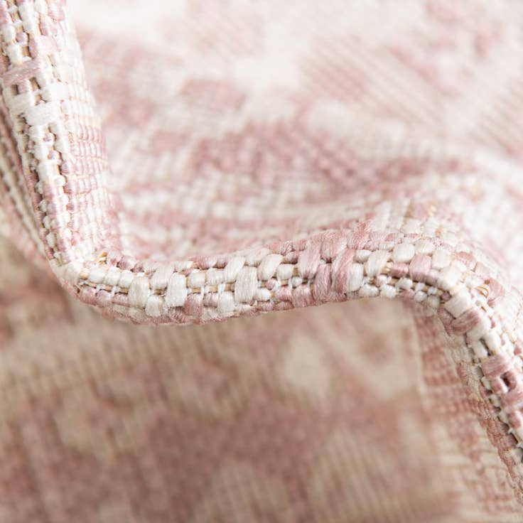 Detail image of Custom Pink Easy-Clean Aztec Indoor / Outdoor Rug