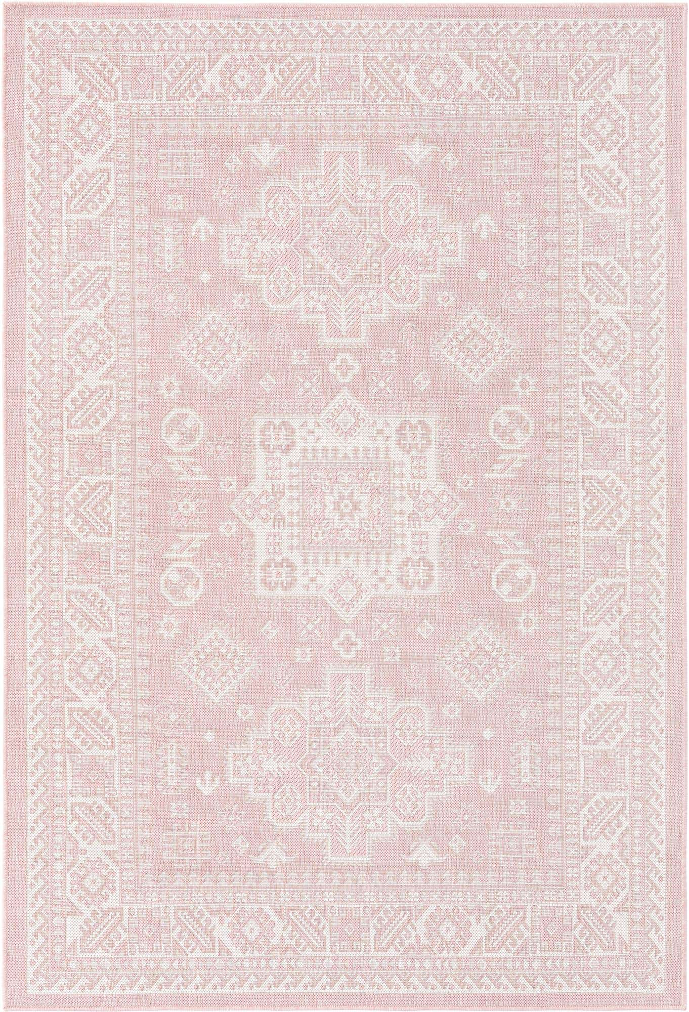 5' 3 x 8' Easy-Clean Aztec Indoor / Outdoor Rug