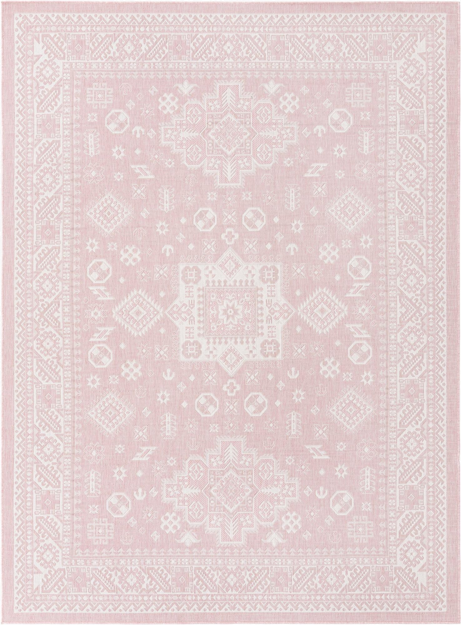 Primary image 7' 10 x 11'  Washable Aztec Indoor / Outdoor Rug