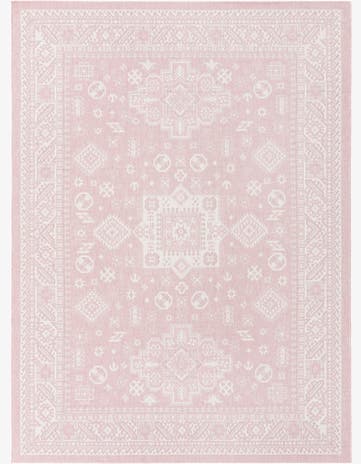 Pink Easy-Clean Aztec Indoor / Outdoor Rug