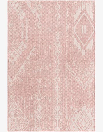 Pink Easy-Clean Bohemian Indoor / Outdoor Rug