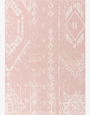 Pink Easy-Clean Bohemian Indoor / Outdoor Rug