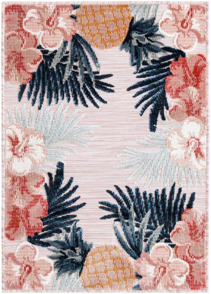 Detail image of 2' 2 x 3' Easy-Clean Botanical Indoor / Outdoor Rug