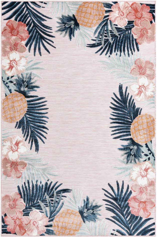 Detail image of 5' 2 x 8' Easy-Clean Botanical Indoor / Outdoor Rug