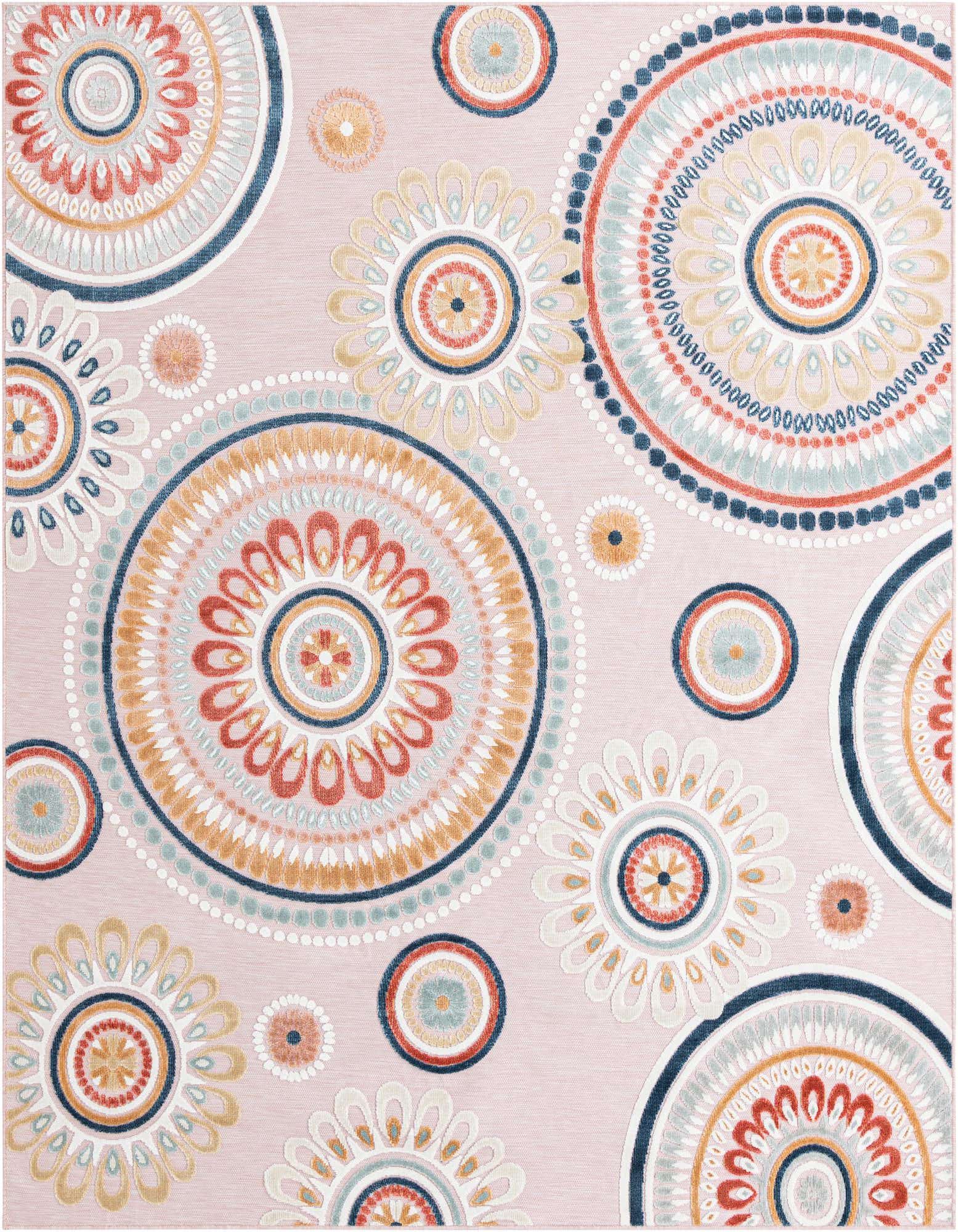 8' 2 x 10' Easy-Clean Botanical Indoor / Outdoor Rug