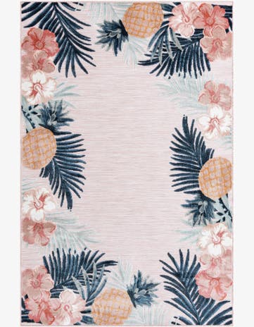 5' 2 x 8' Easy-Clean Botanical Indoor / Outdoor Rug