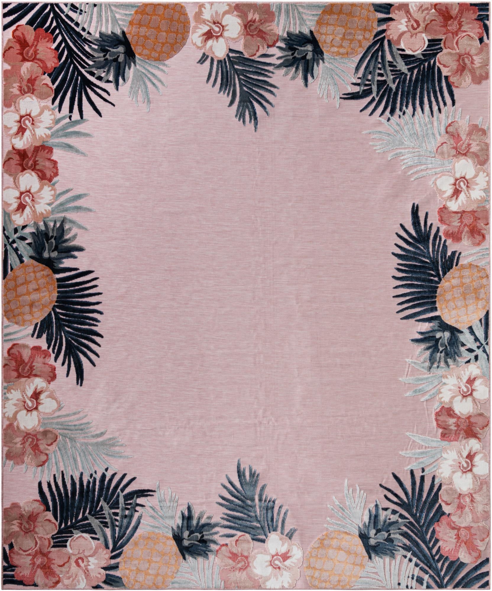 9' 9 x 12'  Washable Botanical Indoor / Outdoor Rug