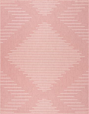 Pink Easy-Clean Modern Indoor / Outdoor Rug