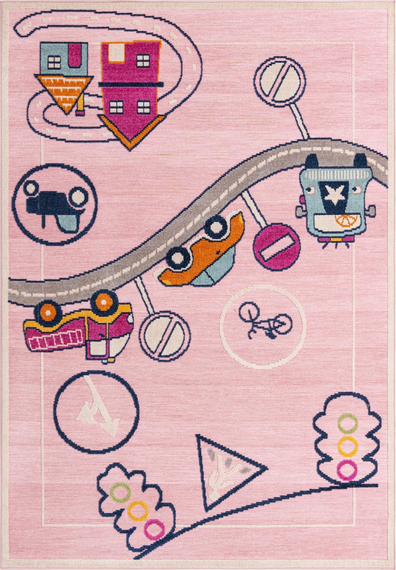 5' 3 x 7' 7  Washable  Indoor / Outdoor Rug