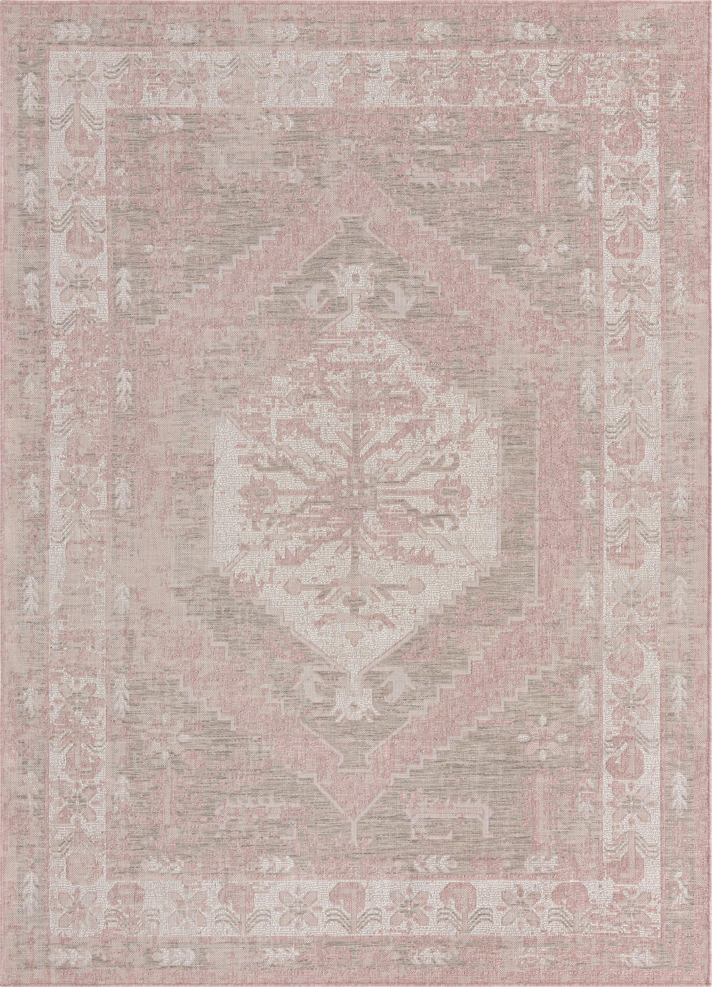 Primary image 7' x 10'  Washable Traditional Indoor / Outdoor Rug