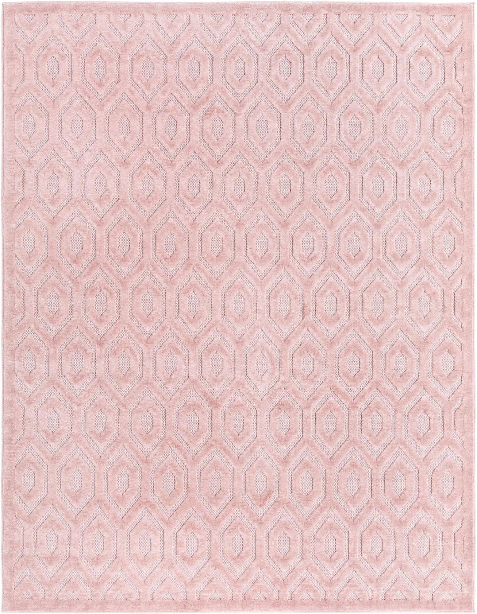 7' 10 x 10' Easy-Clean Trellis Textured Indoor / Outdoor Rug