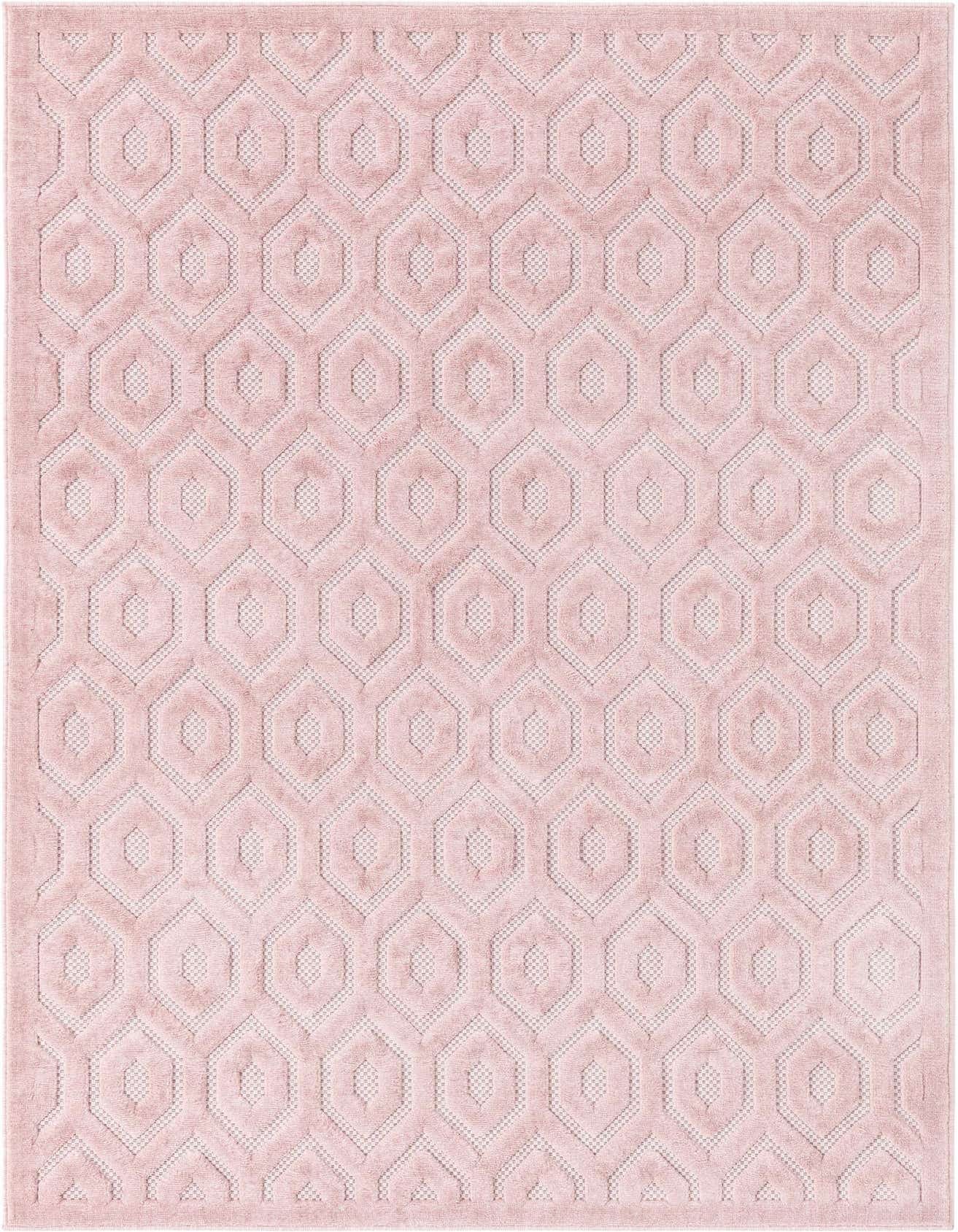 5' 3 x 8' Easy-Clean Trellis Textured Indoor / Outdoor Rug