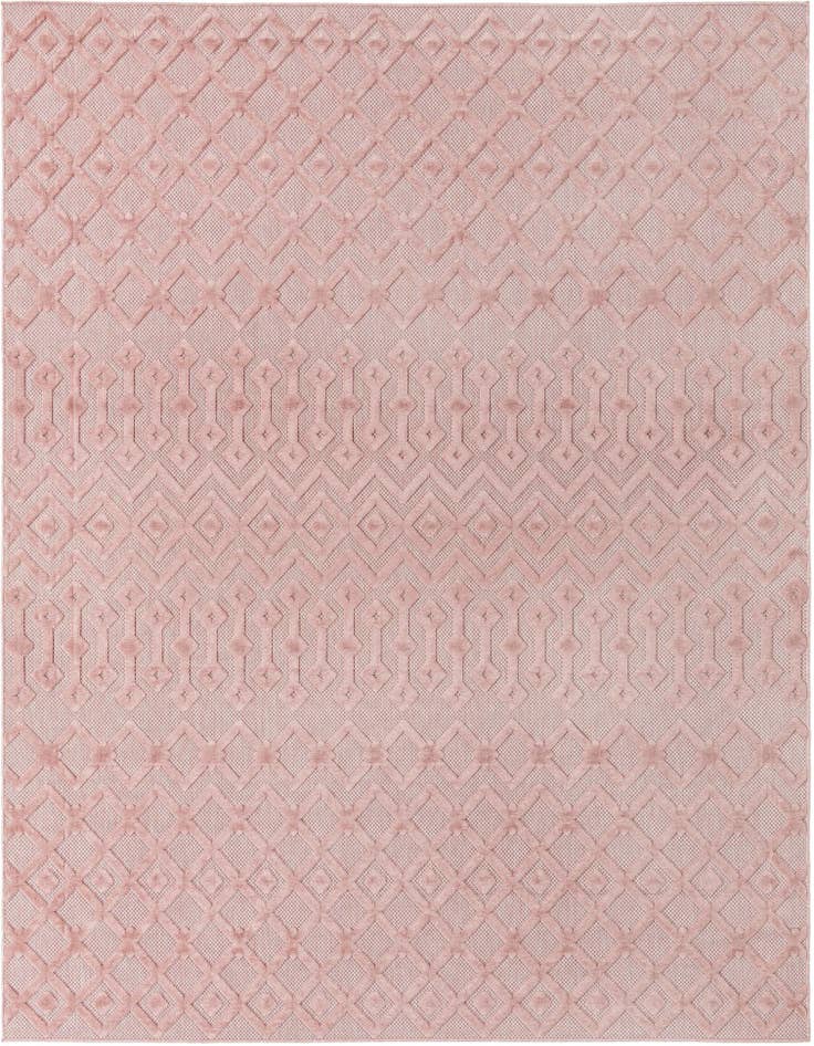 Detail image of 9' x 12' Easy-Clean Trellis Textured Indoor / Outdoor Rug